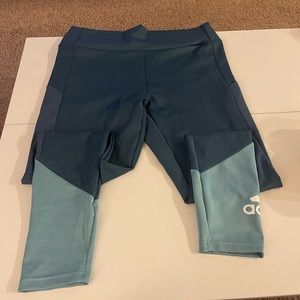 Adidas, full length yoga pant, XL, teal